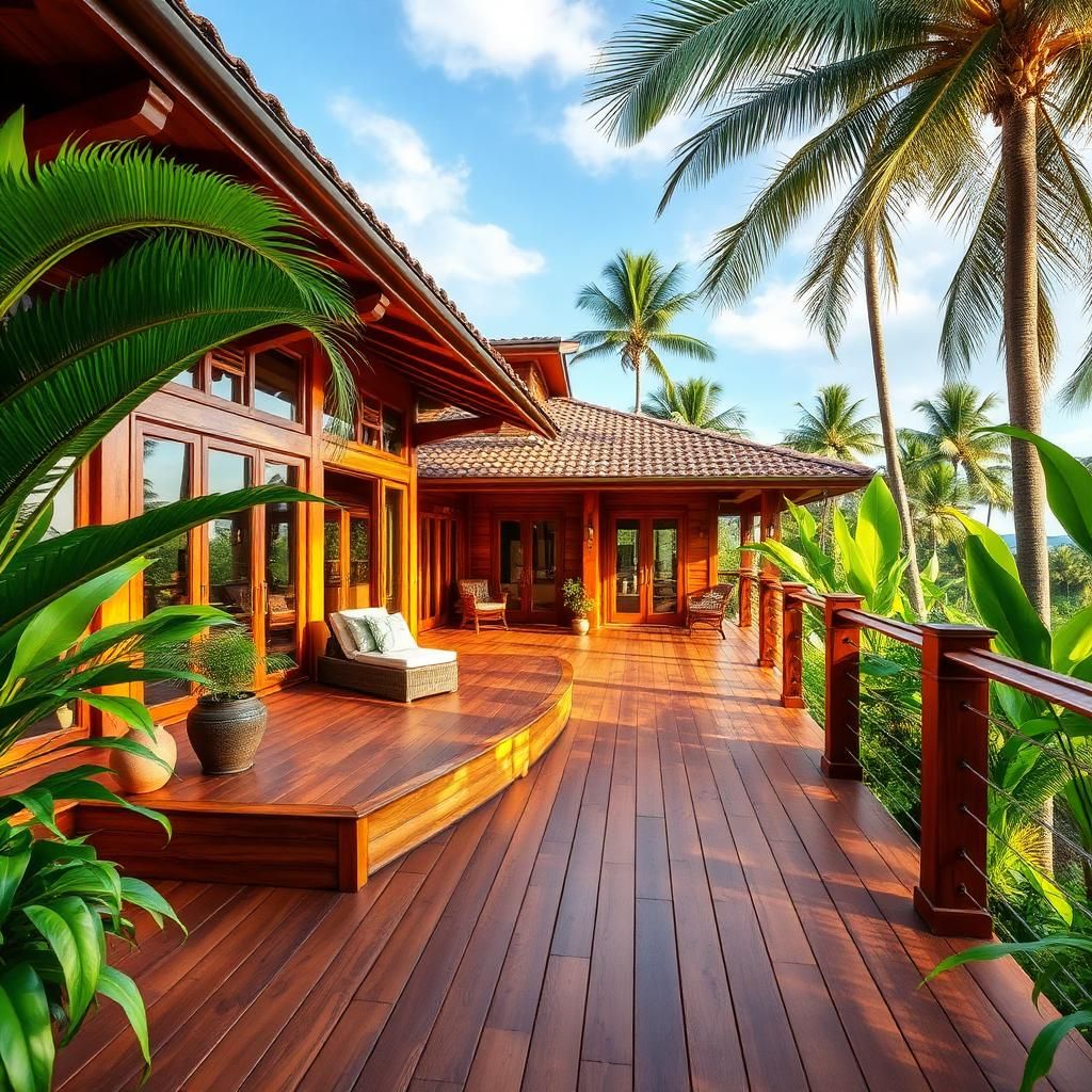 Terrasse en bois exotique