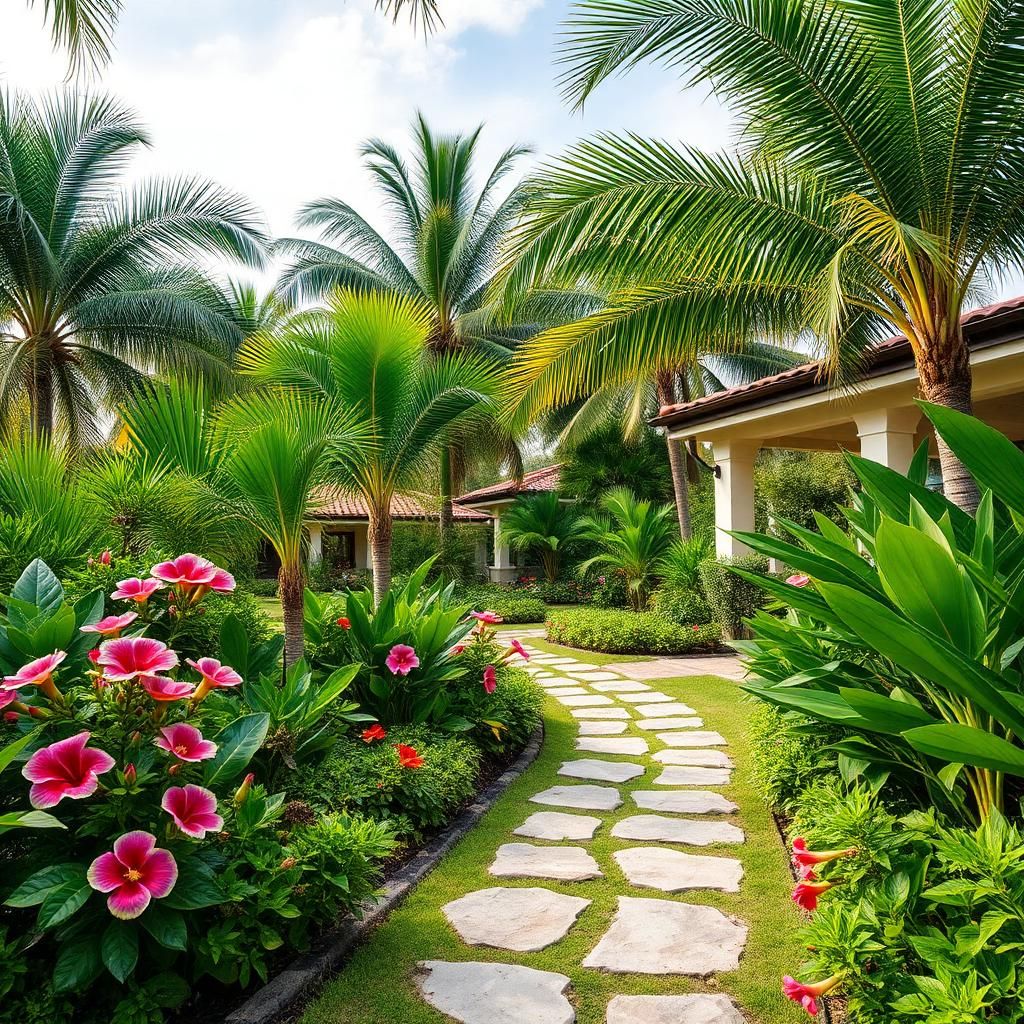 Jardin tropical aménagé
