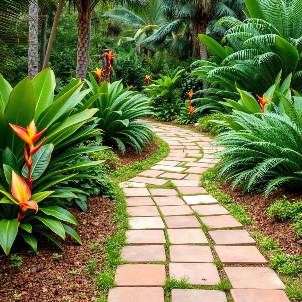 Massif de fleurs tropicales